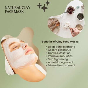 Jar of Nourishing Rhassoul Face Mask with natural clay and botanical ingredients for hydrating and restoring skin