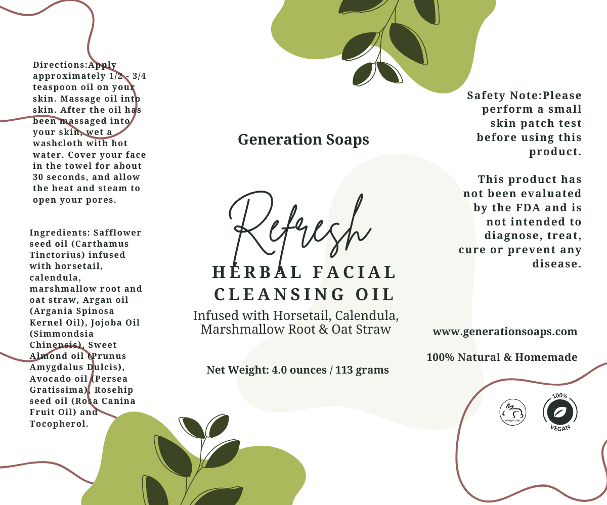 refresh herbal facial cleansing oil herbal skincare generation soaps