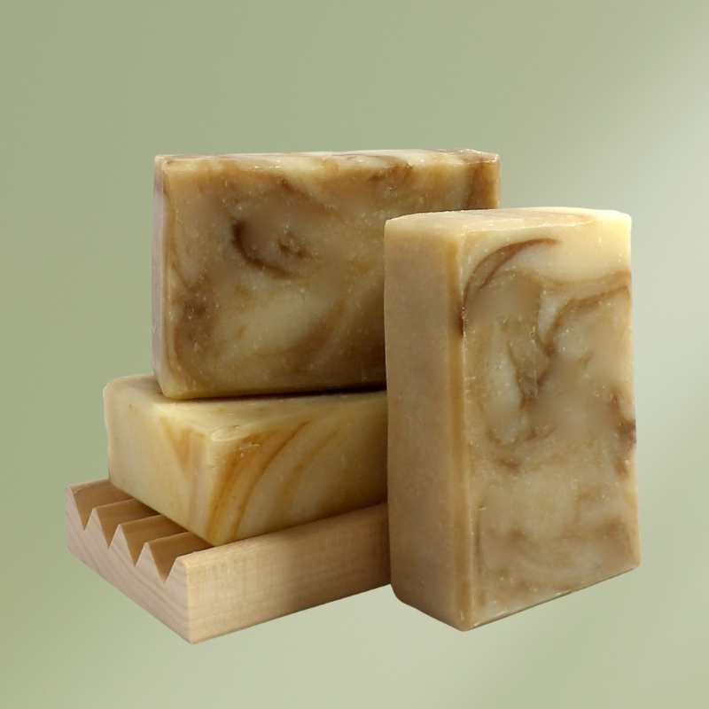 Natural Soap Cedarwood Lime for Men bar with packaging and soapbox