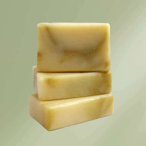 Natural soap bar with elderflowers, lavender, and shea butter for soothing and moisturizing skin