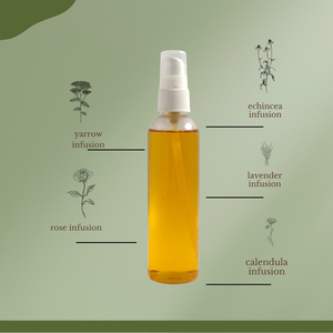 Bottle of Flower Child Hydrating Body Oil with natural botanical ingredients for skin hydration and nourishment