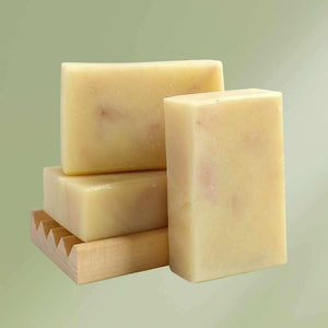 Natural soap bar with lavender and bergamot for soothing and moisturizing skin