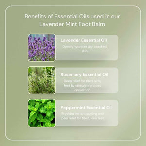Lavender mint foot balm tube with natural ingredients