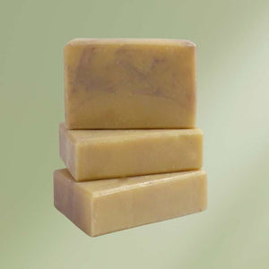Lavender lemon natural soap bar with herbal ingredients and citrus scent for calming and brightening skin