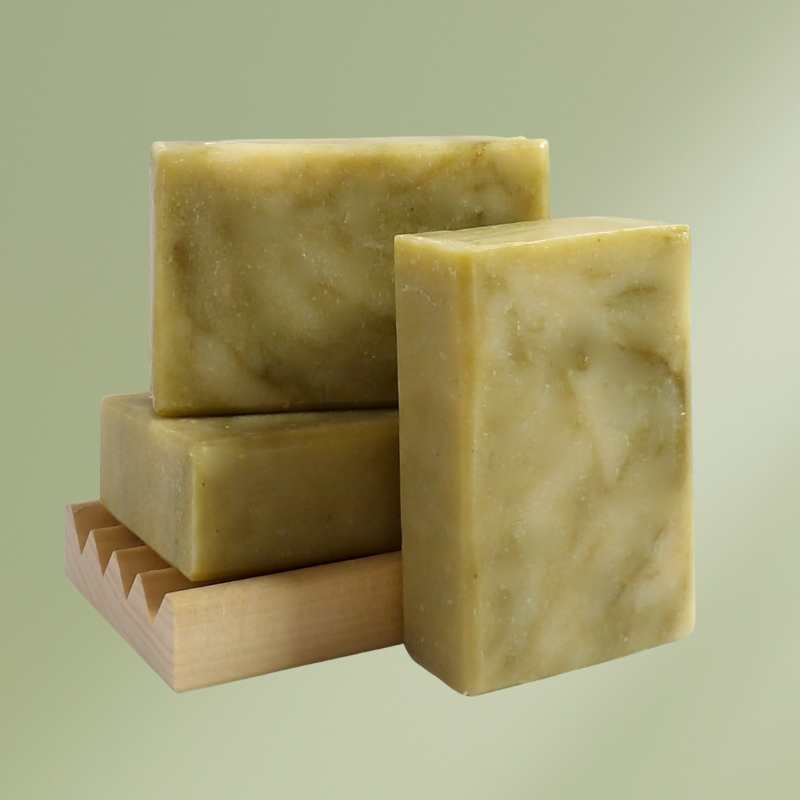 Soothing Chickweed natural soap bar with olive oil and colloidal oatmeal for gentle skin care