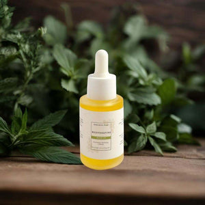 Bottle of rejuvenating facial oil with natural ingredients for hydration and skin renewal