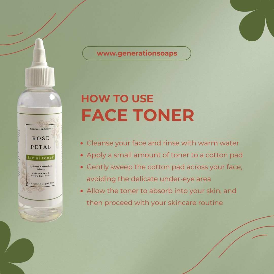 Rose Petal Facial Toner bottle with rose petals and aloe vera for hydrating and refreshing skin