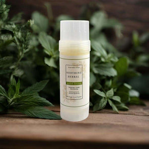 Soothing herbal solid lotion bar with natural butters and essential oils for hydrating and moisturizing skin