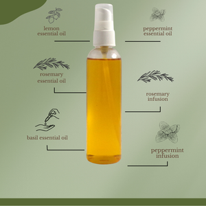 Sunrise Glow Revitalizing Body Oil bottle with natural herbs and essential oils for hydration and energy